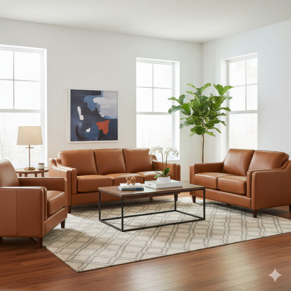 Leather sofa アメリカで購入 Axel Leather Sofa (76