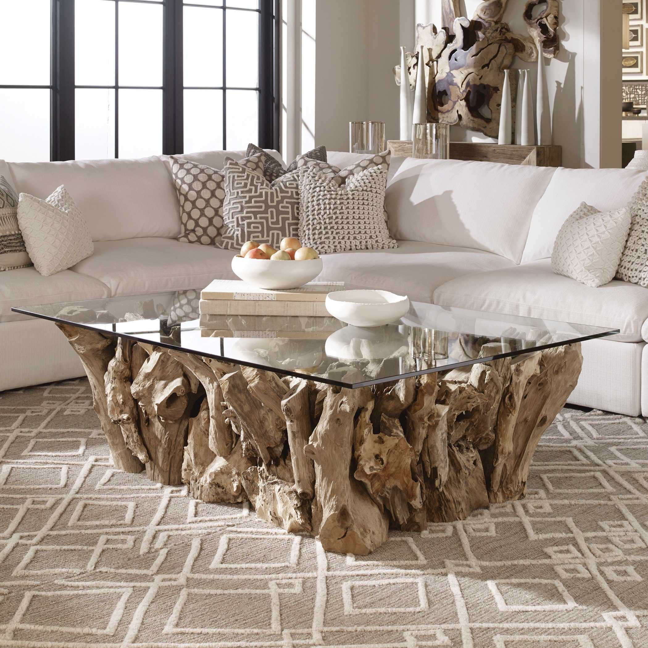 Teak Root Rectangular Coffee Table – Sofa Land