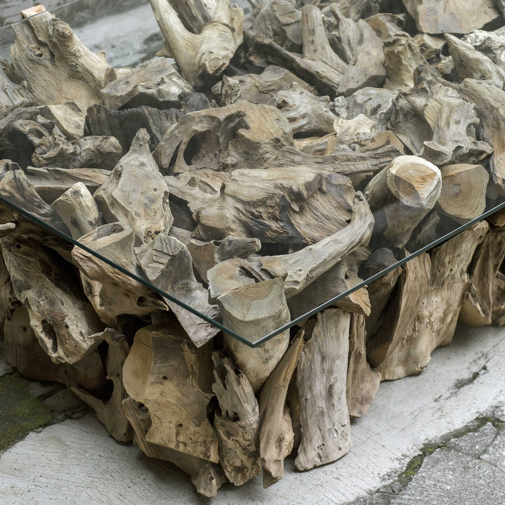 Teak Root Rectangular Coffee Table – Sofa Land